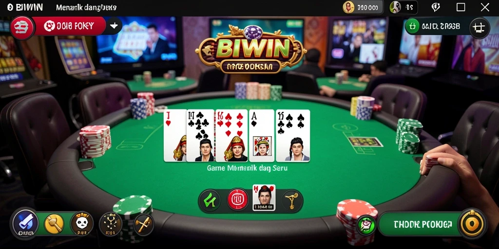Tangkapan layar gameplay Poker yang mendebarkan di BIWIN.