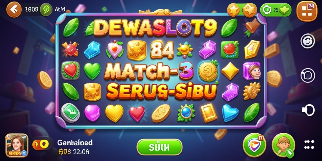 Gameplay DEWASLOT99 menampilkan keseruan mencocokkan simbol Match-3.