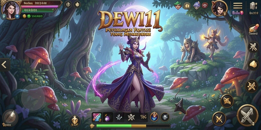 Tangkapan layar gameplay DEWI11 yang menampilkan aksi seru.