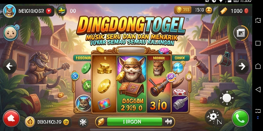 Tampilan gameplay DINGDONGTOGEL yang menarik dengan musik interaktif.