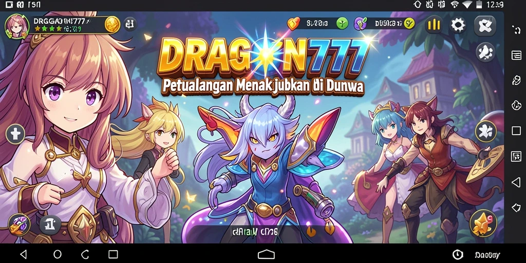 Tampilan gameplay menawan dari DRAGON777 yang menampilkan aksi karakter Anime.