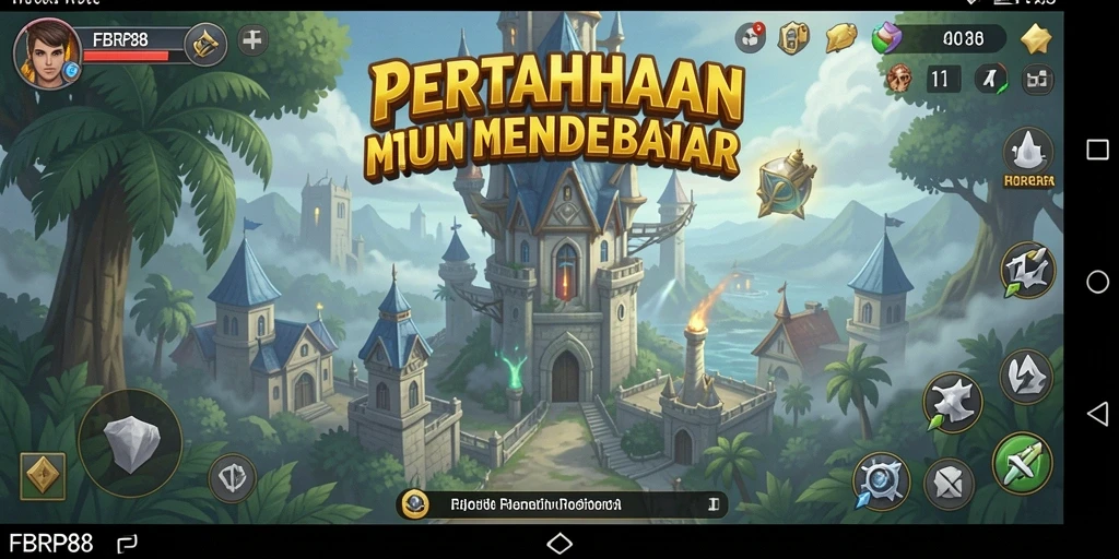 Tampilan gameplay seru di game Tower Defense FBRP88.
