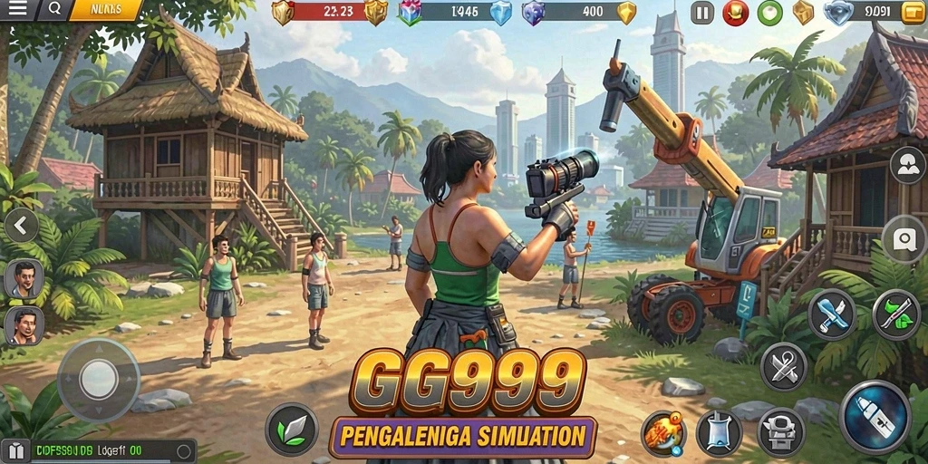 Tangkapan layar gameplay GG999 yang menunjukkan pengalaman simulation yang mendalam.