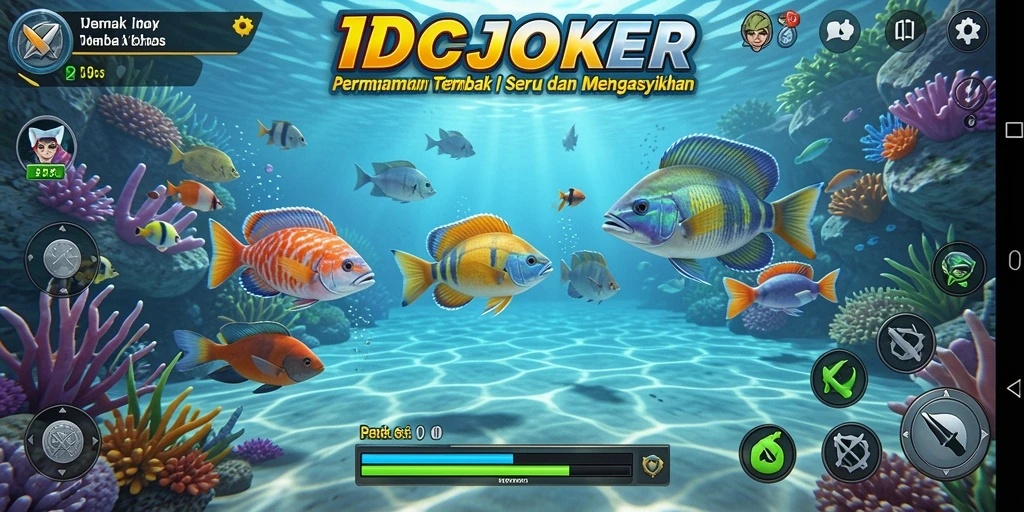 Tampilan gameplay IDCJOKER yang seru dalam menembak ikan.