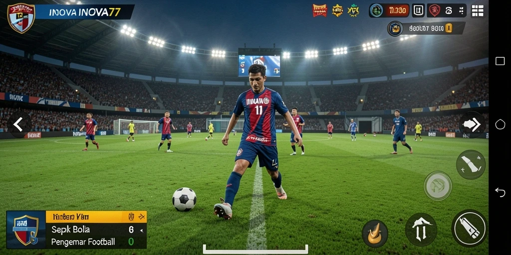 Screenshot gameplay INOVA77 yang menampilkan aksi seru di lapangan.