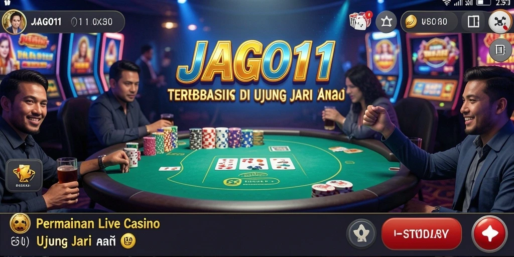Tampilan gameplay Live Casino JAGO11 yang memukau dan interaktif.