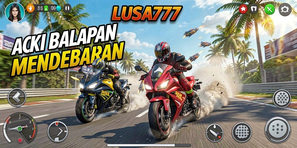 Tangkapan layar gameplay balapan yang seru di LUSA777.