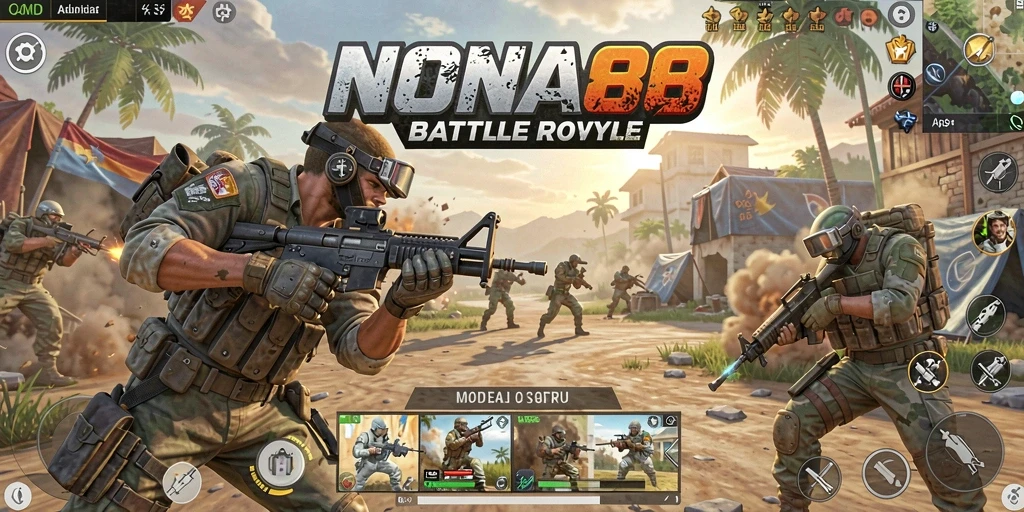 Gameplay seru NONA88 dalam pertempuran Battle Royale.