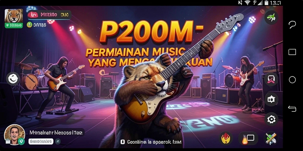 Tampilan gameplay P200M yang menarik dengan berbagai pilihan lagu.