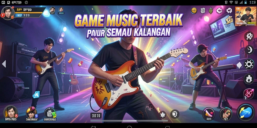 Tampilan gameplay menarik dengan berbagai alat musik.