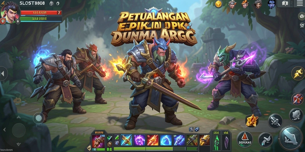 Tampilan gameplay mendebarkan dalam SLOST8808 dengan aksi pertarungan seru.