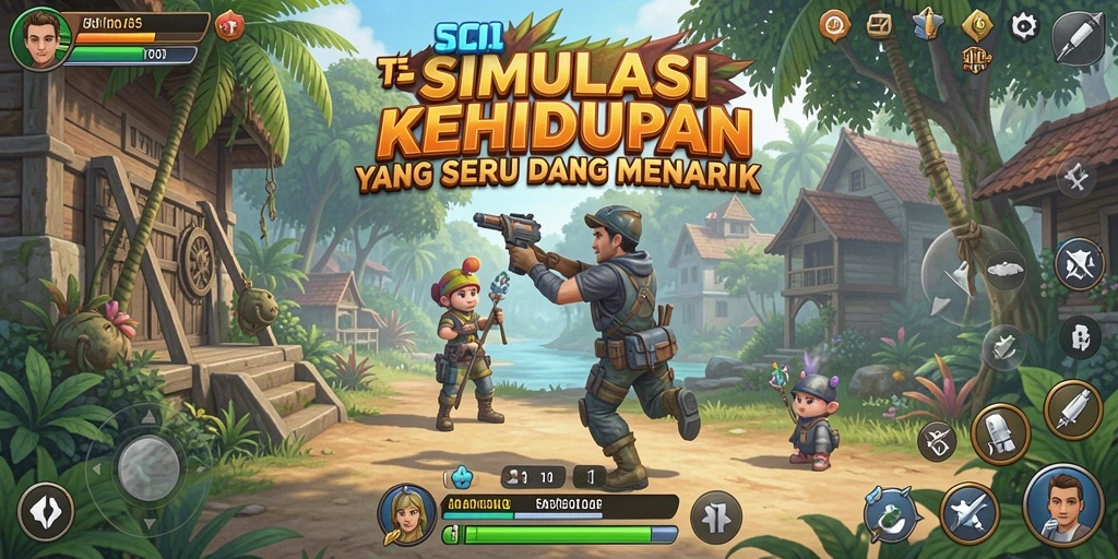 Screenshot menunjukkan momen seru dalam gameplay T6 di dunia simulasi