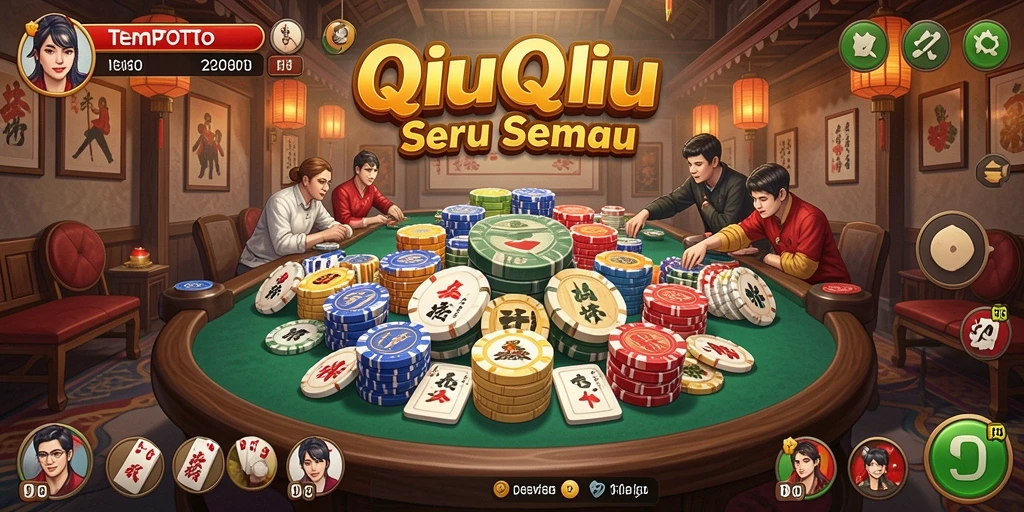 Tampilan permainan QiuQiu yang menarik dan mendebarkan.
