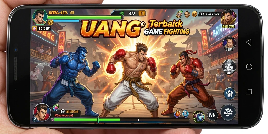 Screenshot gameplay UANG4D menampilkan pertarungan seru antar karakter.